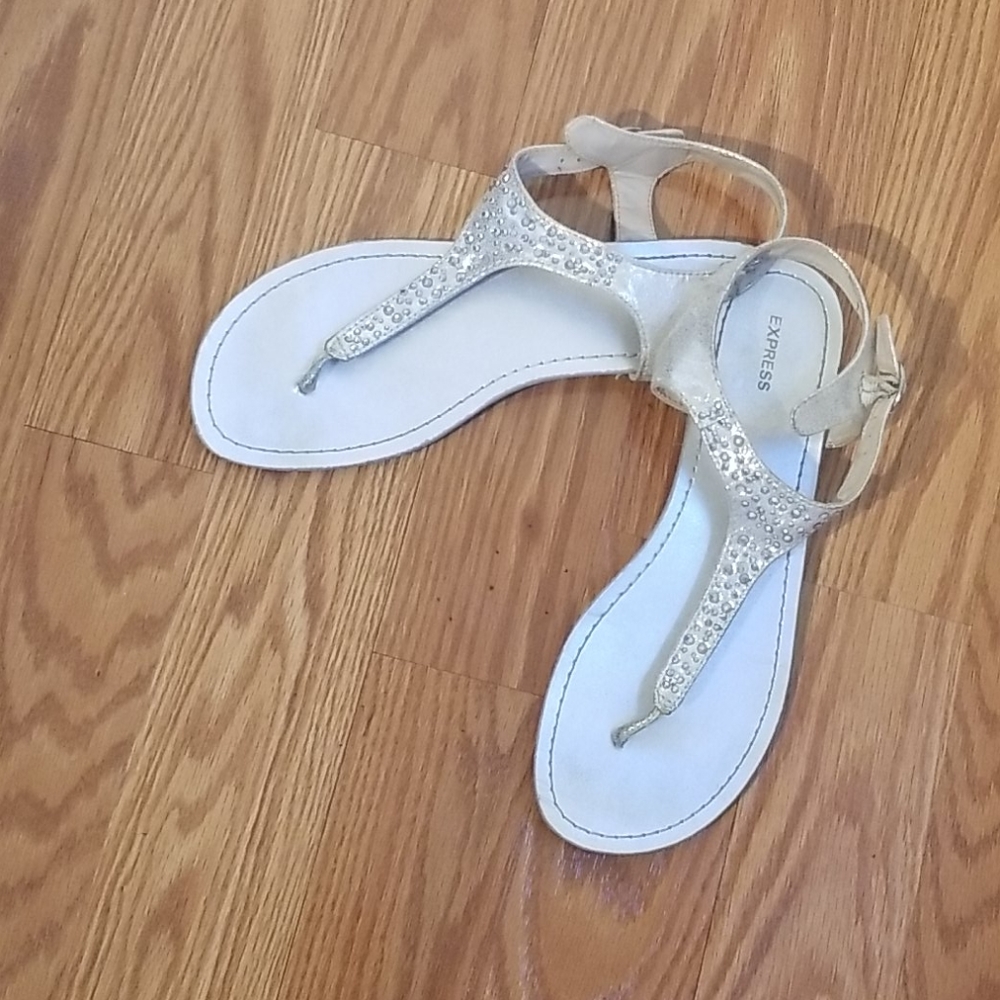 Express silver sandals size 8